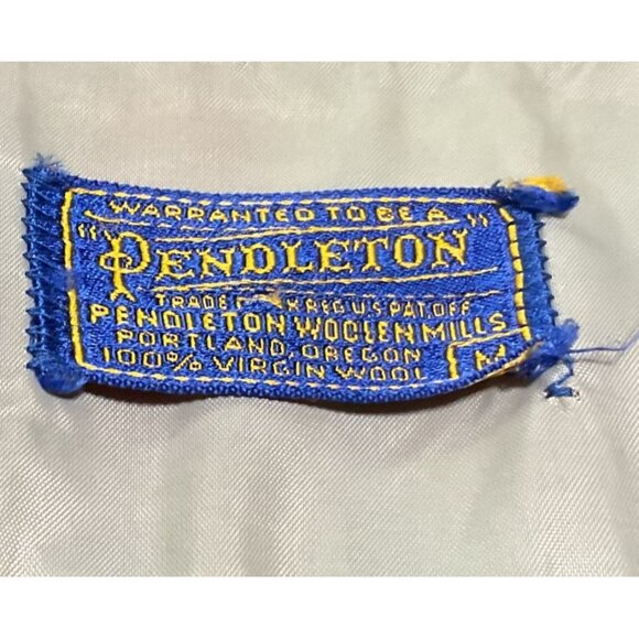 Vtg Pendleton Board Shirt M Virgin Wool Plaid Loop Collar Long Sleeve Shacket - Picture 4 of 6